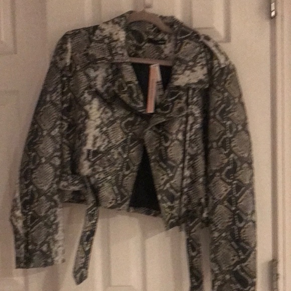 Aqua Jackets & Blazers - Aqua NWT Snakeskin style jacket size large